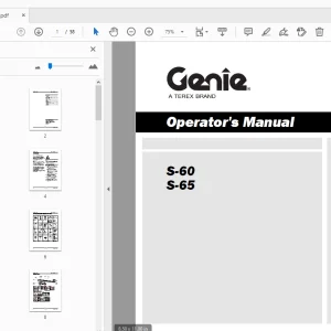 Genie S-60 S-65 Operator's Manual 1261729 - PDF DOWNLOAD