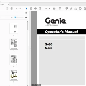 Genie S-60 S-65 Operator's Manual 1261730 - PDF DOWNLOAD