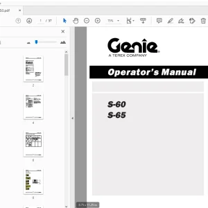 Genie S-60 S-65 Operator's Manual 133550 - PDF