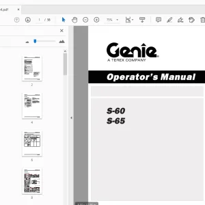 Genie S-60 S-65 Operator's Manual 227284 - PDF DOWNLOAD