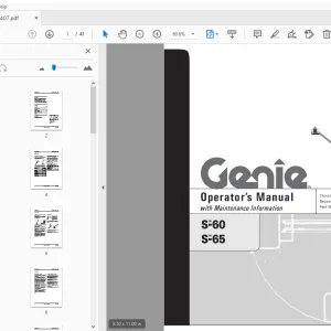 Genie S-60 S-65 Operator's Manual 82407 - PDF DOWNLOAD