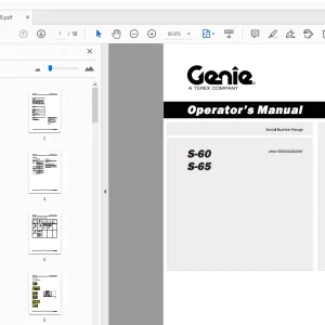 Genie S-60 S-65 Operator's Manual T107109 - PDF DOWNLOAD