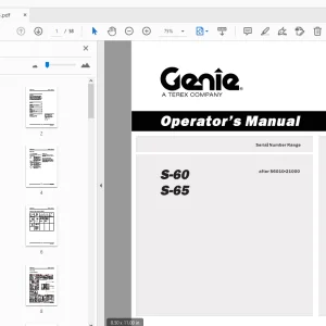 Genie S-60 S-65 Operator's Manual T107964 - PDF DOWNLOAD