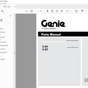 Genie Lift Truck S-60 S-65 Parts Manual 48411 - PDF DOWNLOAD