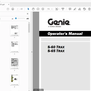 Genie S-60 Trax S-65 Trax Operator's Manual 1258797 - PDF DOWNLOAD