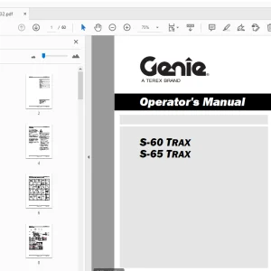 Genie S-60 Trax S-65 Trax Operator's Manual 1261732 - PDF DOWNLOAD