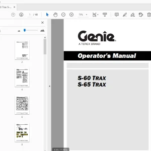 Genie S-60 Trax S-65 Trax Operator's Manual 1261733 - PDF DOWNLOAD