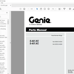 Genie S-60 XC S-65 XC Parts Manual 1314701 - PDF DOWNLOAD