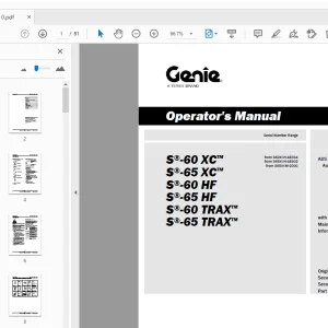 Genie S-60 XC S-65 XC S-60 HF S-65 HF S-60 TRAX S-65 TRAX Operation Manual PDF