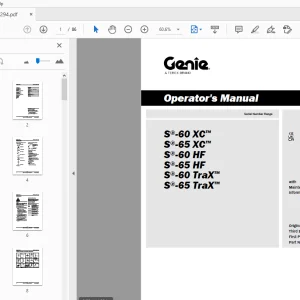 Genie S-60XC S-65XC S-60HF S-65HF S-60TRAX S-65TRAX Operator Manual PDF