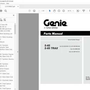 Genie S-65 S-65 Trax Parts Manual 1273799GT - PDF DOWNLOAD