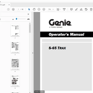 Genie S-65 Trax Operator's Manual 1261731 - PDF DOWNLOAD