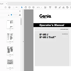 Genie S-80 J S-80 J Trax Operator's Manual 1306265 - PDF DOWNLOAD