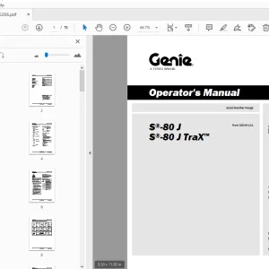 Genie S-80 J S-80 J Trax Operator's Manual 1306266 - PDF DOWNLOAD
