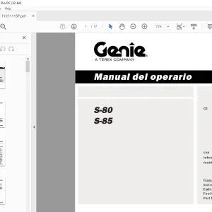 Genie S-80 S-85 Manual del operario -PDF DOWNLOAD (Spanish)