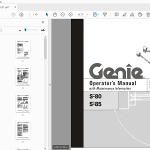 Genie S-80 S-85 Operator's Manual 1000231 - PDF DOWNLOAD