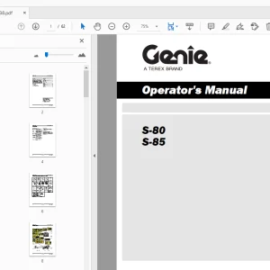 Genie S-80 S-85 Operator's Manual 1258938 - PDF DOWNLOAD