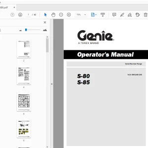 Genie S-80 S-85 Operator's Manual 1267886 - PDF DOWNLOAD