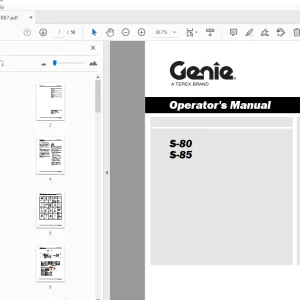 Genie S-80 S-85 Operator's Manual 1267887 - PDF DOWNLOAD