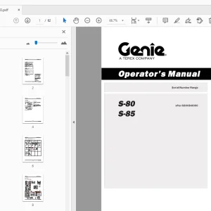Genie S-80 S-85 Operator's Manual 133070 - PDF DOWNLOAD