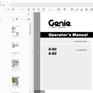 Genie S-80 S-85 Operator's Manual 133071 - PDF DOWNLOAD
