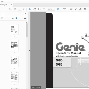 Genie S-80 S-85 Operator's Manual 82200 PDF