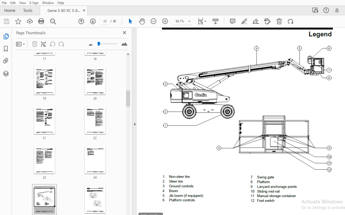 Genie S-80 XC S-85 XC Operator's Manual 1311085 - PDF DOWNLOAD ...