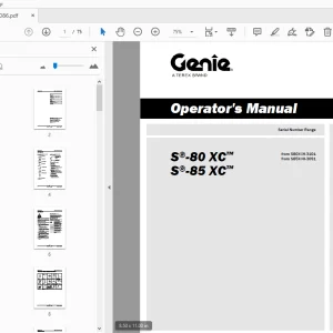 Genie S-80 XC S-85 XC Operator's Manual 1311086 - PDF DOWNLOAD