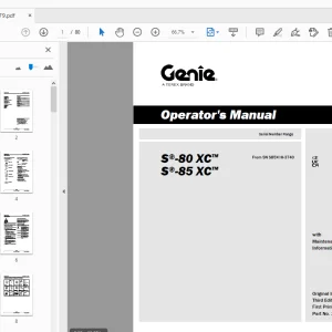 Genie S-80 XC S-85 XC Operator's Manual 1318179 - PDF DOWNLOAD