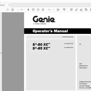 Genie S-80 XC S-85 XC Operator's Manual (Supplement) 1279298 - PDF