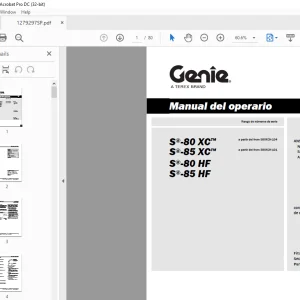 Genie S-80 XC S-85 XC S-80 HF S-85 HF Manual del operario 1279297SPGT