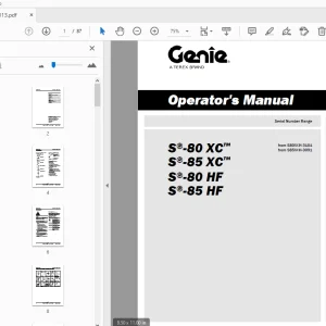 Genie S-80 XC S-85 XC S-80 HF S-85 HF Operator's Manual 1311013 - PDF