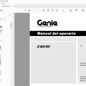 Genie S-8060 Manual del Operario 133094 PDF