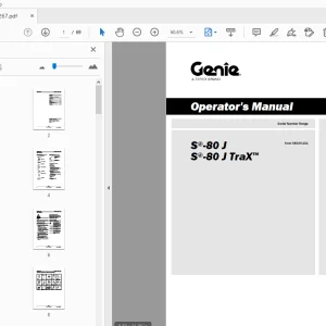 Genie S-80J S-80J Trax Operator's Manual 1306267 - PDF DOWNLOAD