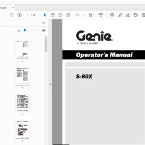 Genie S-80X Operator's Manual 1267884 - PDF DOWNLOAD