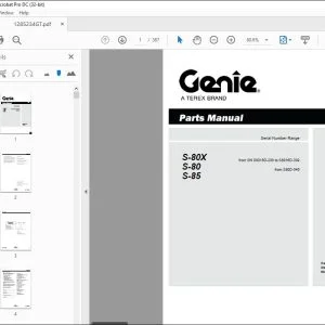 Genie S-80X S-80 S-85 Parts Manual - PDF DOWNLOAD