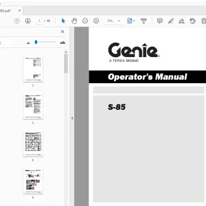 Genie S-85 Operator's Manual 1267885 - PDF DOWNLOAD