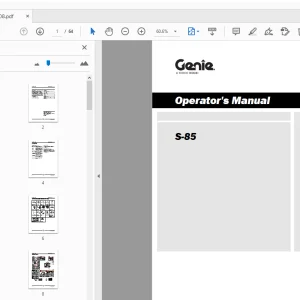 Genie S-85 Operator's Manual T107108 - PDF DOWNLOAD