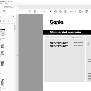 Genie SX-105 XC SX-125 XC Manual del operario PDF