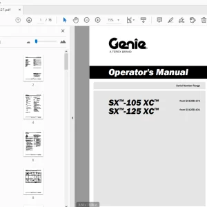 Genie SX-105 XC SX-125 XC Operator's Manual 1270327 - PDF DOWNLOAD