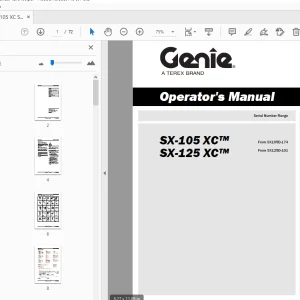 Genie SX-105 XC SX-125 XC Operator's Manual 1275466 - PDF