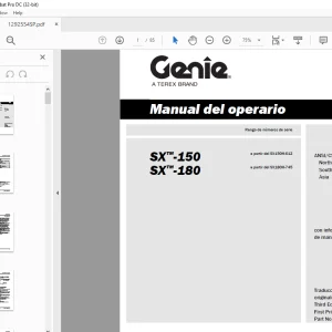 Genie SX-150 SX-180 Manual del operario PDF