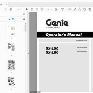 Genie SX-150 SX-180 Operator's Manual 1262335 - PDF DOWNLOAD