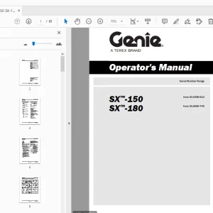 Genie SX-150 SX-180 Operator's Manual 1292554 - PDF DOWNLOAD