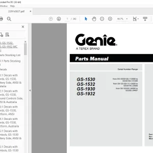 Genie Scissors Lift GS-1530 GS-1532 GS-1930 GS-1932 Parts Manual PDF