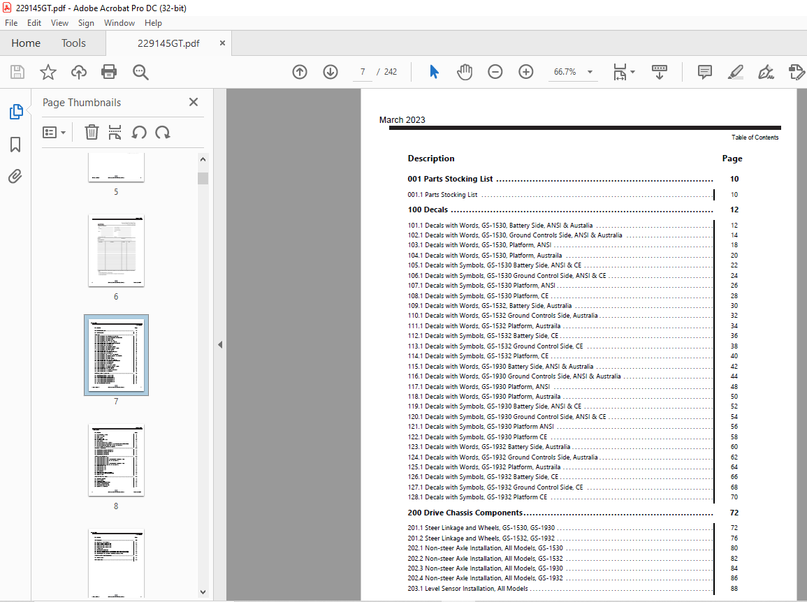 Genie Scissors Lift GS-1530 GS-1532 GS-1930 GS-1932 Parts Manual PDF ...