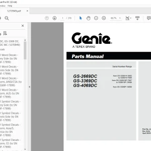 Genie Scissors Lift GS-2669DC GS-3369DC GS-4069DC Parts Manual