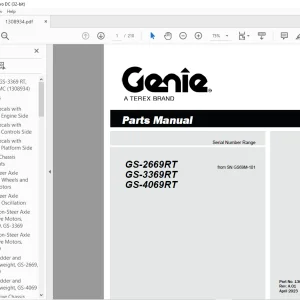 Genie Scissors Lift GS-2669RT GS-3369RT GS-4069RT Parts Manual 1308934GT