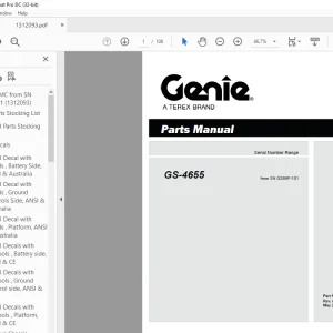 Genie Scissors Lift GS-4655 Parts Manual 1312093GT PDF