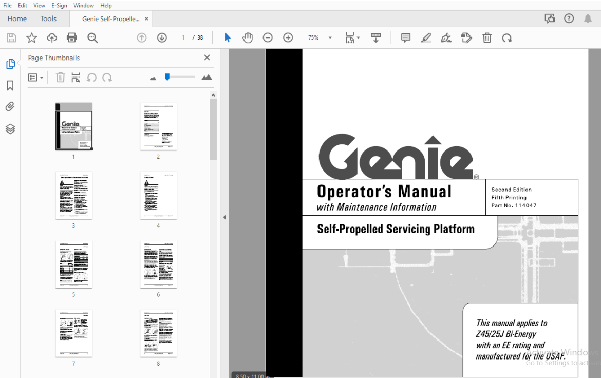 Genie Self Propelled Servicing Platform Operators Manual Pdf Heydownloads Manual Downloads 3549